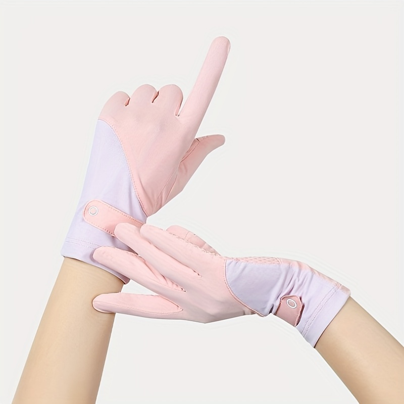 Ice Silk Sunscreen Gloves Non-slip Touch UV Protection Driving Cycling Gloves