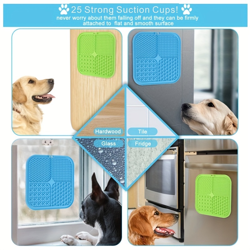 Square Dog Licking Pad, Silicone Slow Feeder Mat Dog Food Mat With Suction  Cups, Dog Training Mat - Temu