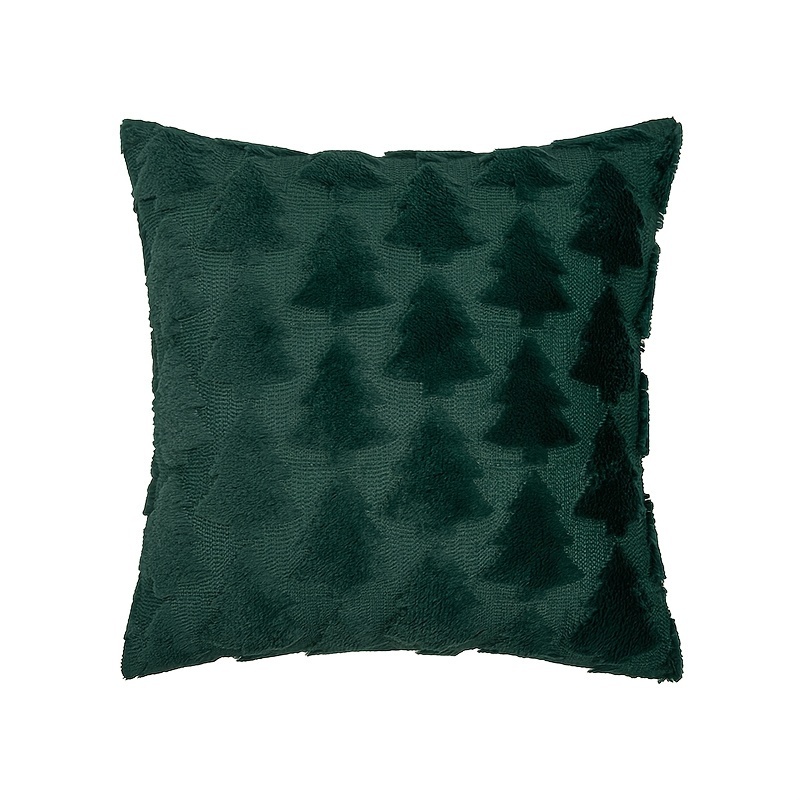 1pc Christmas Pillow Case, Velvet Fabric Printed With Embroidered Christmas  Tree