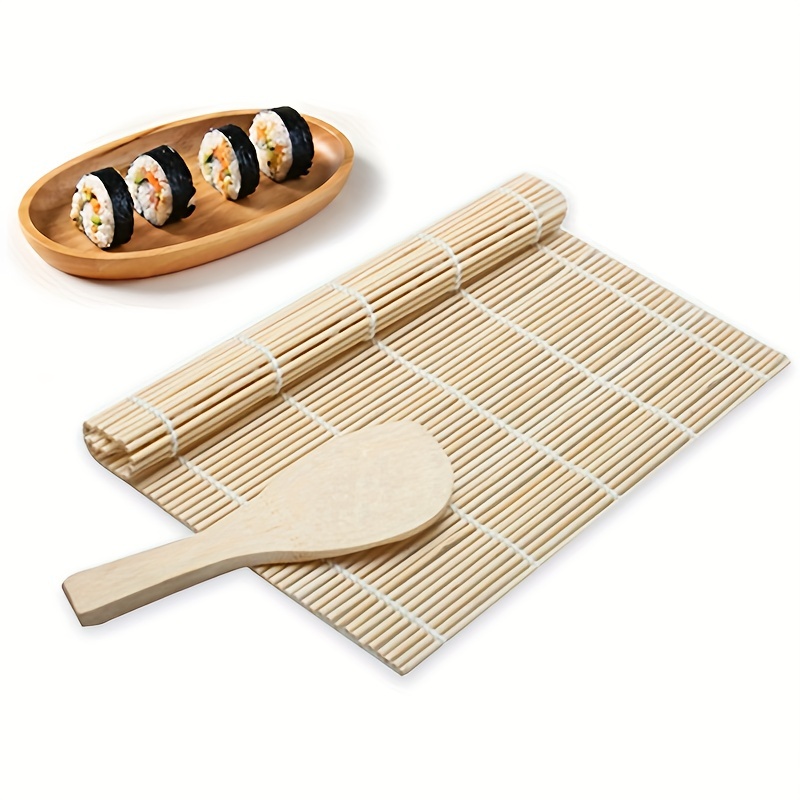 Bamboo Sushi Rolling Mat, Sushi Making Kit, Natural Bamboo Sushi Roller Mat  Rice Paddle Great Helpers For Making Sushi, Sushi Supplies - Temu