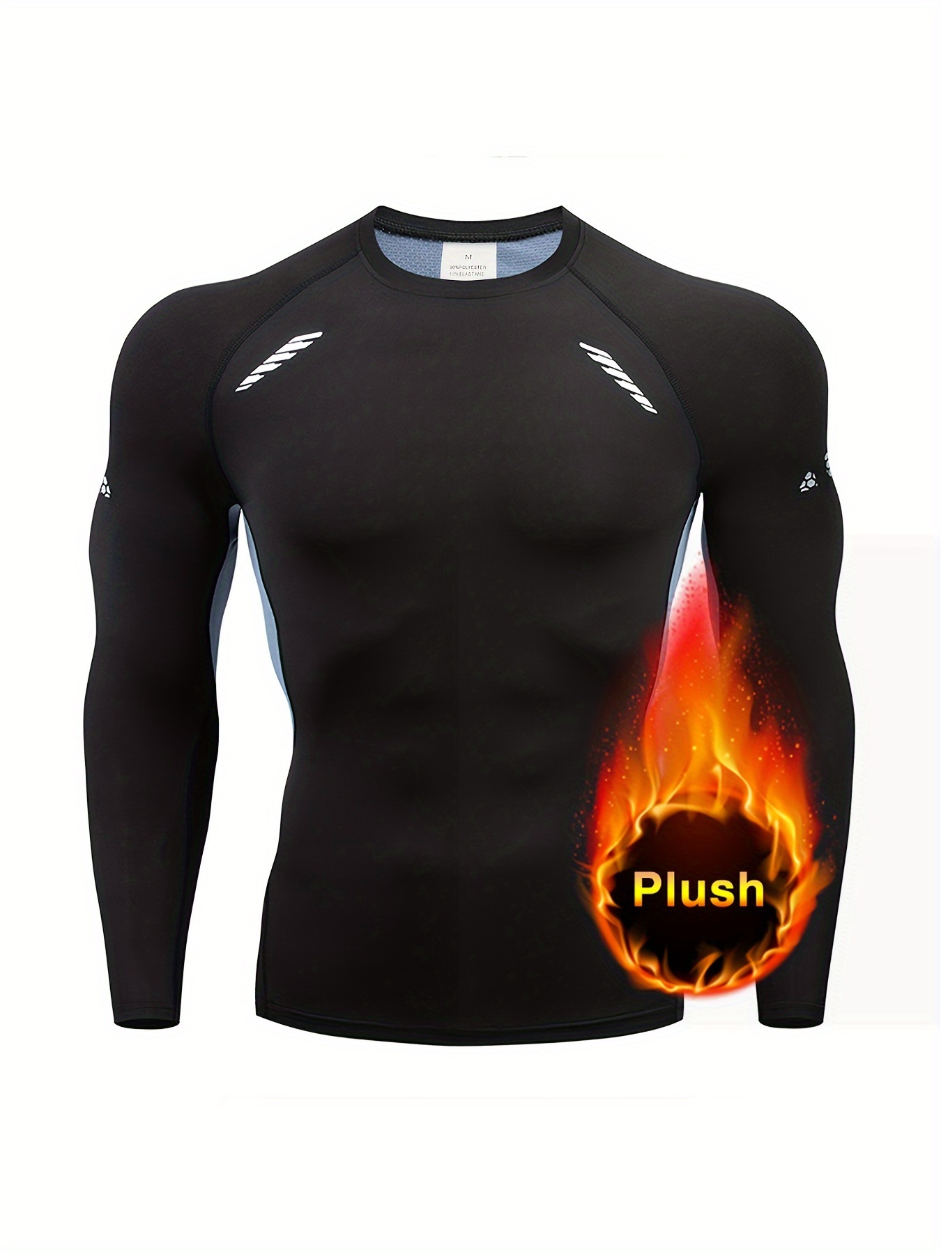 Solid Compression Shirts Men Long Sleeve Athletic Moisture - Temu Canada