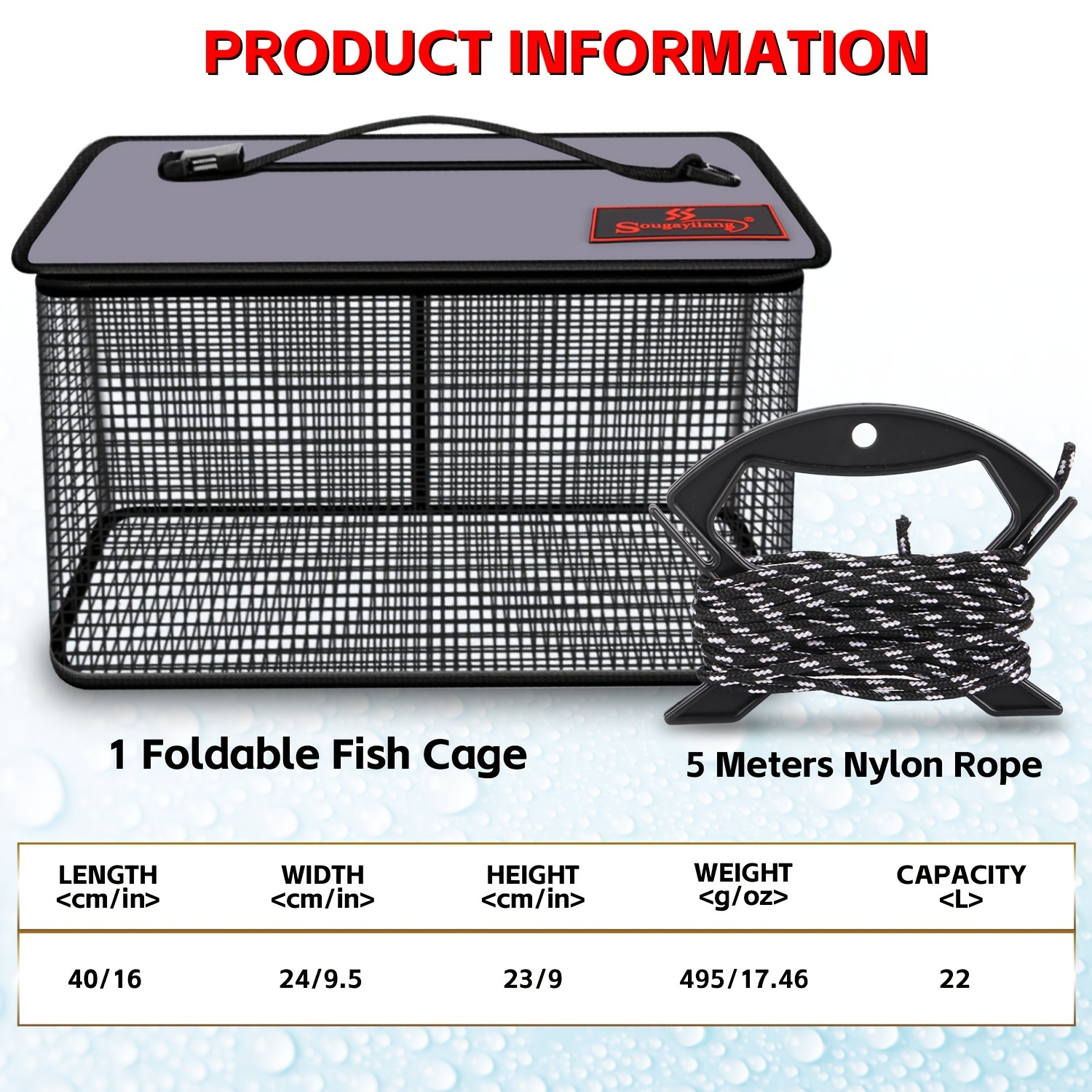 Portable Floating Fish Basket Collapsible Foldable 5 ring/7 - Temu