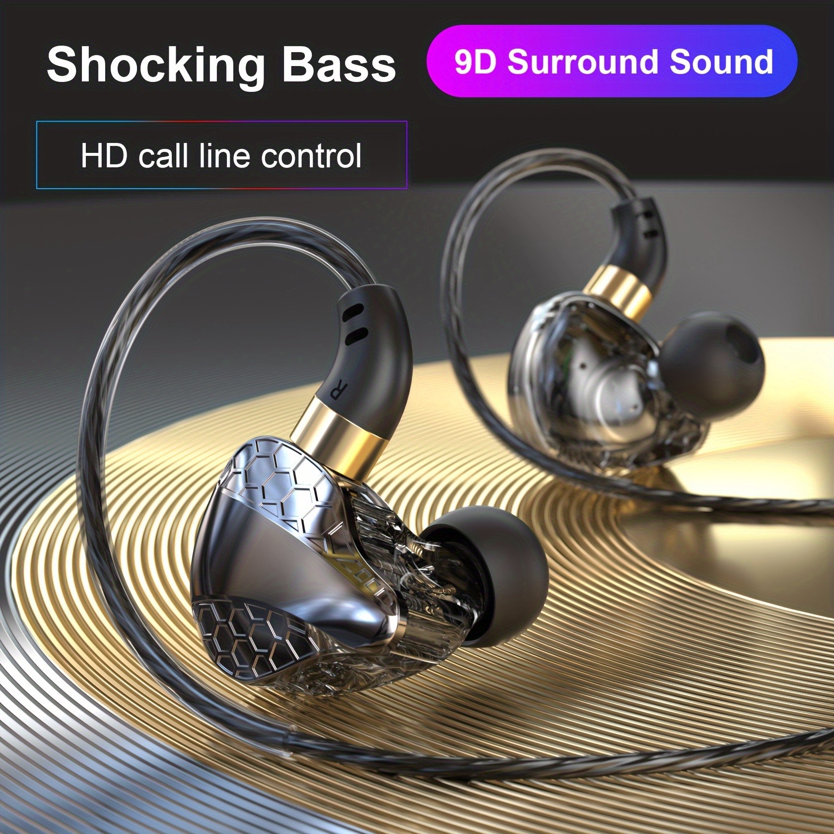 Loisirs 3.5mm Stéréo Cover-ear Headphones Mp3 Mp4 Ear-hook Gaming