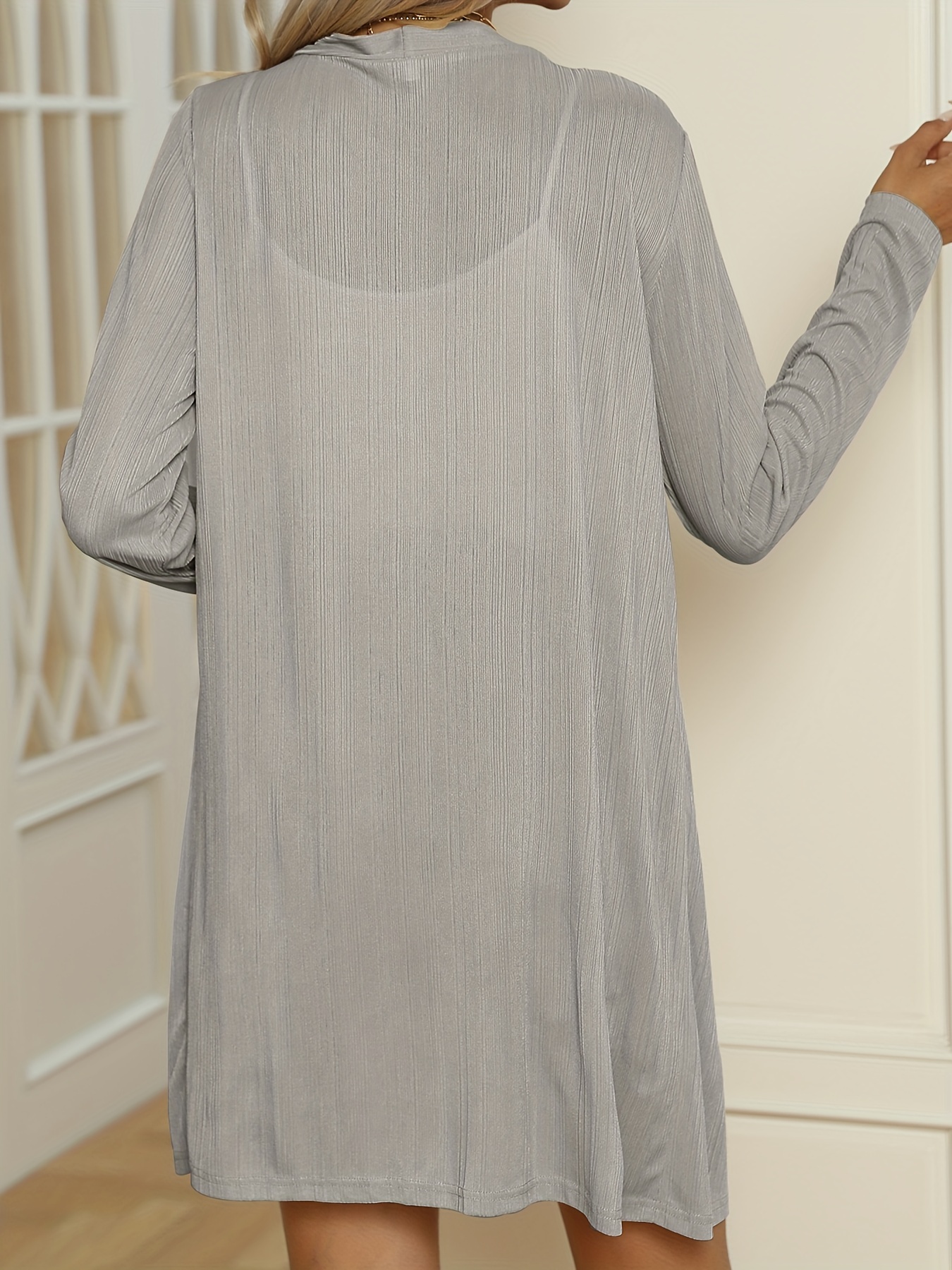 Casual Cardigan Women's Plus Solid Button Up Long Sleeve Long Cardigan