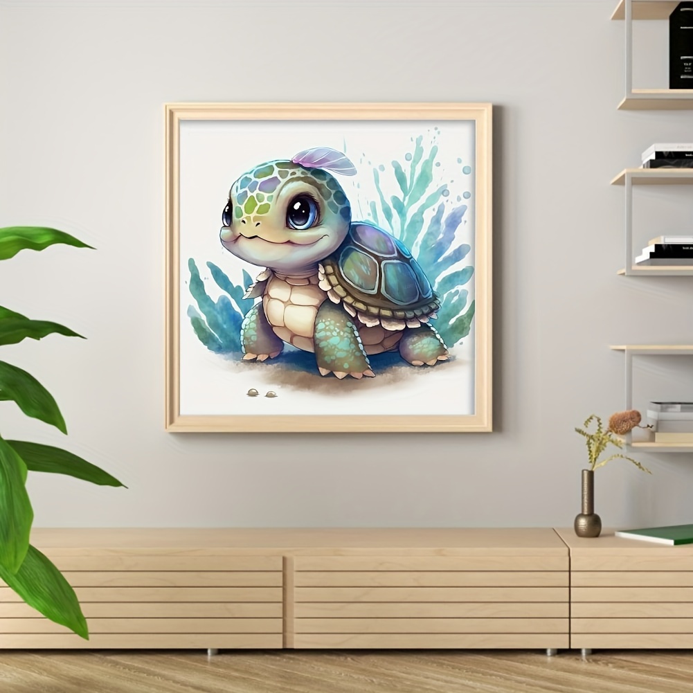 1pc 20x20cm/7.87x7.87in Frameless DIY 5D Diamond Painting Set, Sea Turtle  Diamond Painting, Full Diamond Art Craft For Wall Decor Surprise Gift, Digit