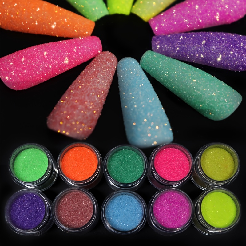 1Jar Shiny Nail Art Sugar Powder Sand Holographic Ultrathin Colorful Nail  Glitter Dust Candy Crystal Clear Sugar Sand Powder 39#