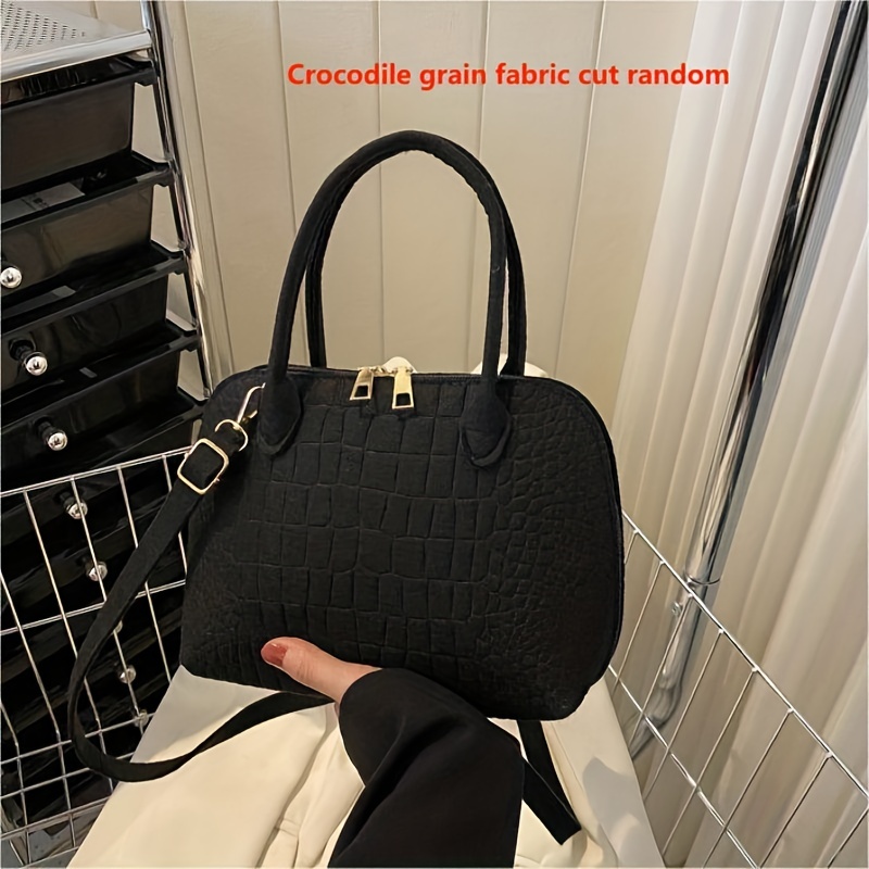 Crocodile Embossed Handbags For Women, Fashion Leather Crossbody Bag,  Elegant Office Satchel Purses - Temu Philippines