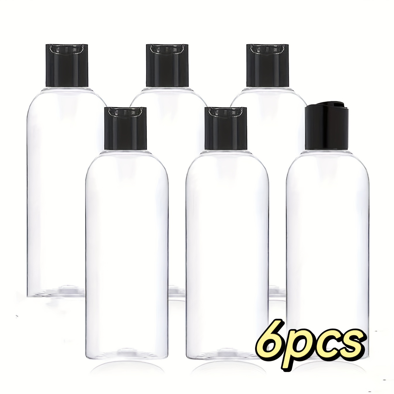 

6pcs, 3.4 Oz Clear Empty Travel Bottles With Disc 100ml Tsa Transparent Plastic Travel Size Bottles And Refillable Travel Containers For Shampoo And Lotion
