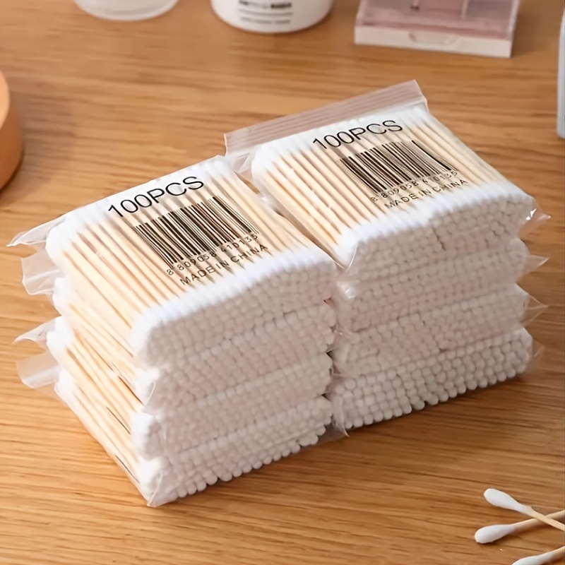 

500pcs Cleaning Cotton Swabs, Double Round Tip Design For Ear Nose Clean, Excellent Beauty Tools With Storage Bag For Effective Makeup And Personal Care, Great For Daily Home Use & Outdoor