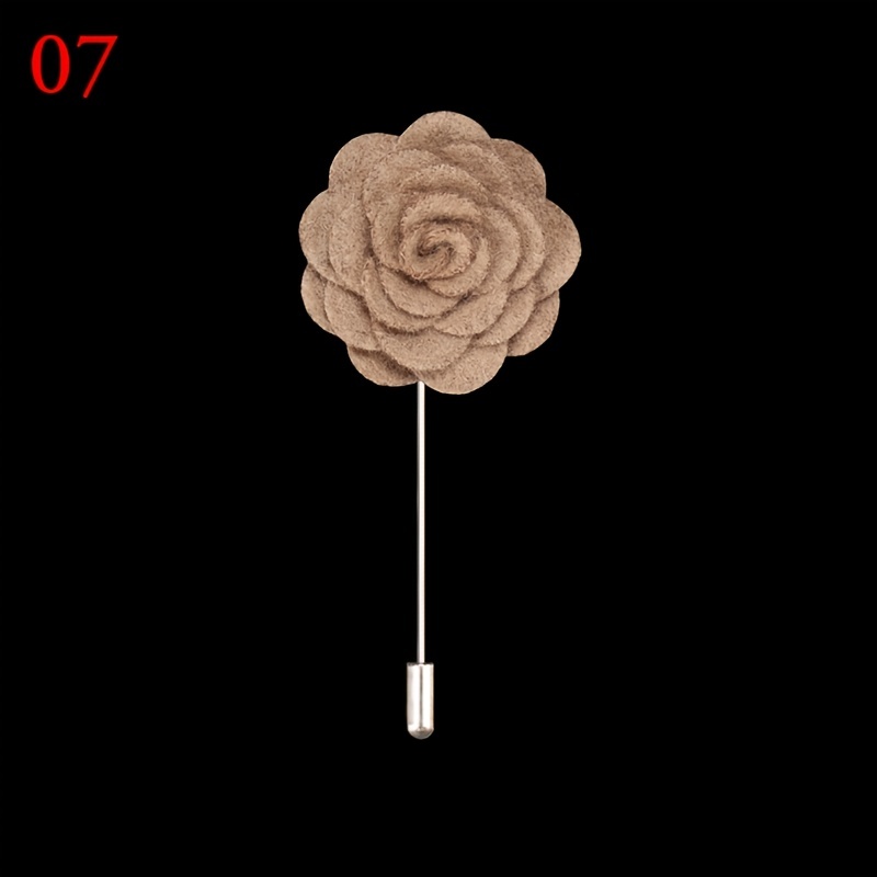 Chest Flower Two Tone Collar Suit Brooch Wedding Pin