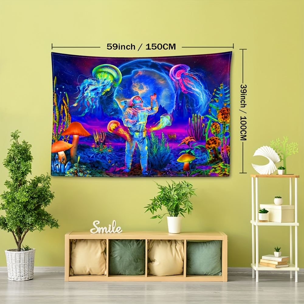 Mushroom Forest Astronaut Tapestry Wall Hanging Bohemian Witchcraft  Mysterious Tapestry For Dormitory Living Room Home Decoration With  Installation Kit - Temu