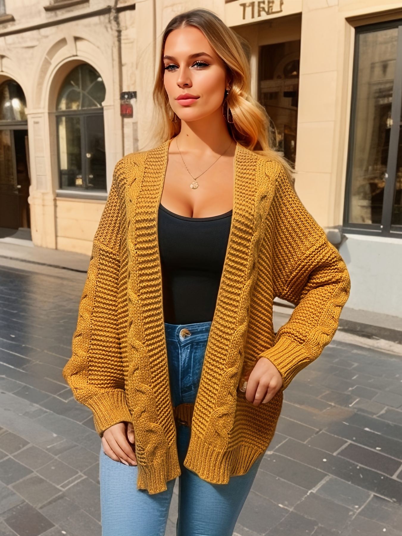 Plus size sale yellow cardigan