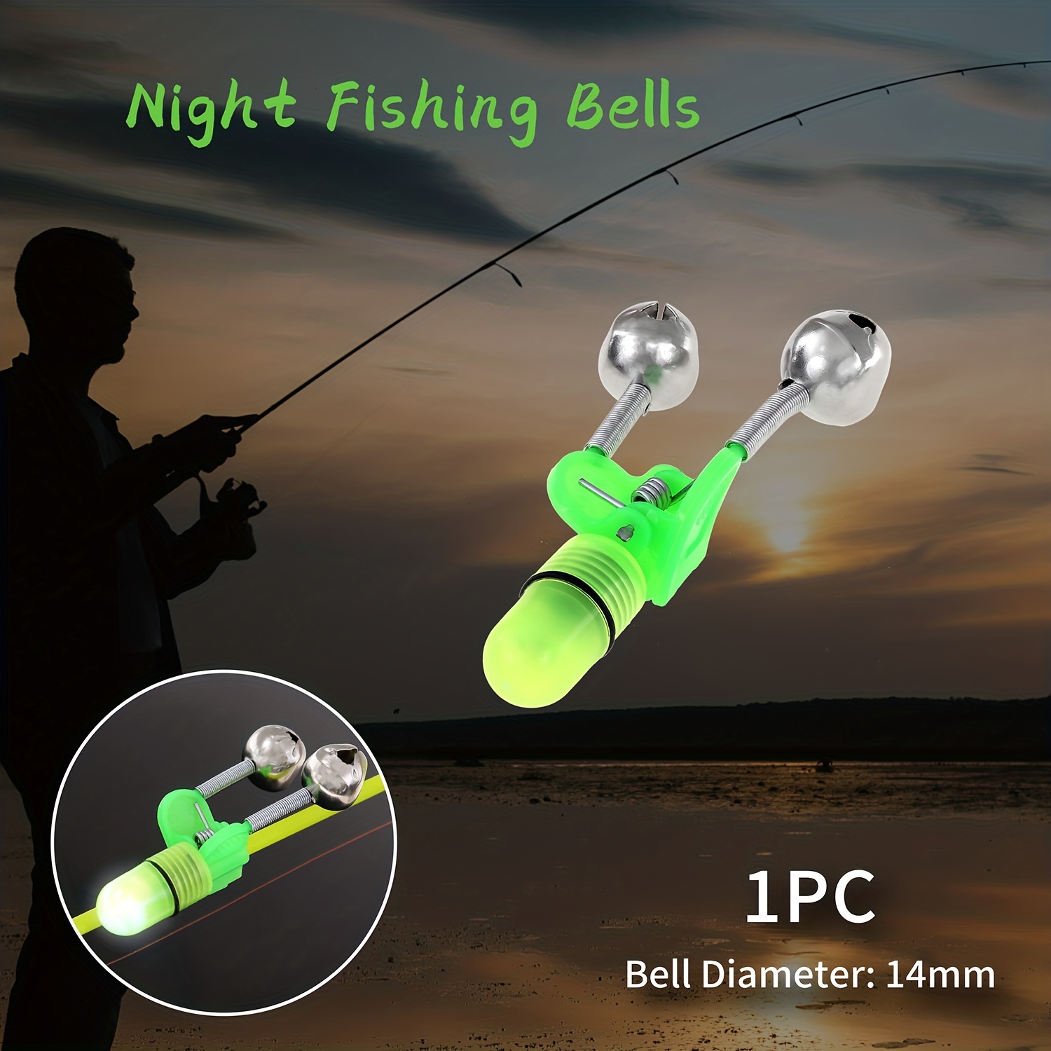 BESPORTBLE 20 Pcs Fishing bite Indicator Fishing Rod with Double Bell Ring  Fishing Rod Bells bite Sound Alert Ring Fish bite Detector Fish Rod Bells