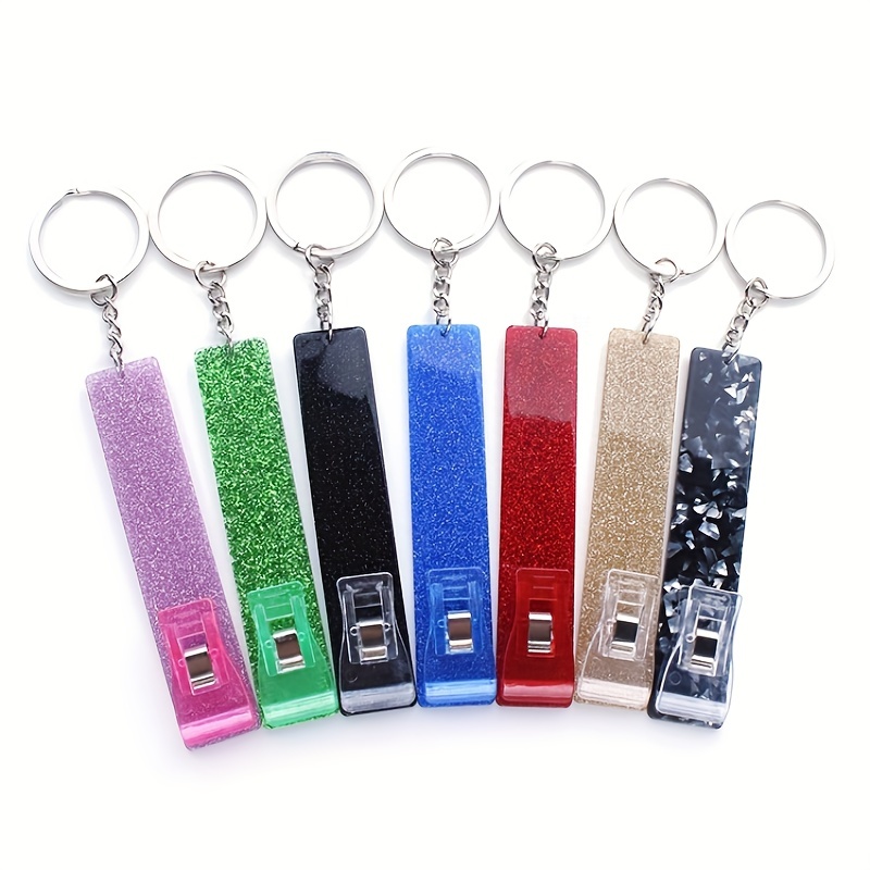 Sparkle Being - Purple Beaded Card Grabber Silicone Bracelet Keychain for  Long False Nail