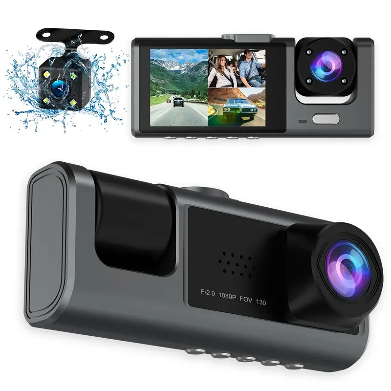 NEXPOW Car Dash Cam 3 Channel, 4k Dash Camera Front and Rear