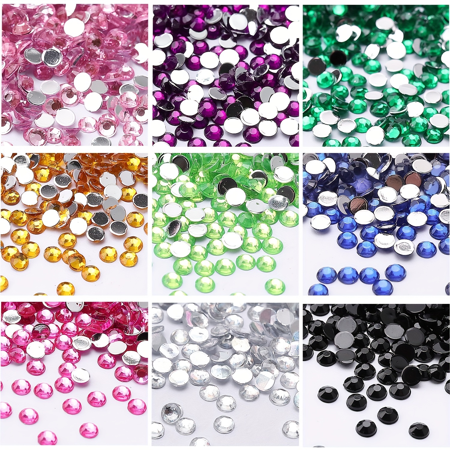 1000 High Quality Resin Crystal Flat Back Rhinestone Gems Nail Art