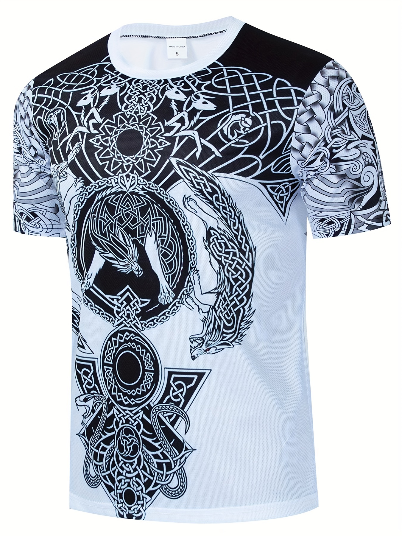 Mens Shirts Short Sleeve 3D Creative Print T-Shirt India