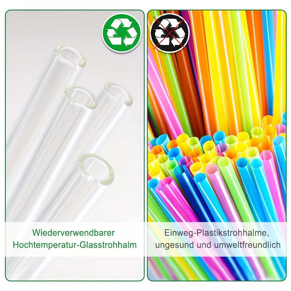 Reusable Glass Straw Long Glass Staw Bent Glass Straws Drinking Straws for  Restaurant Party Home