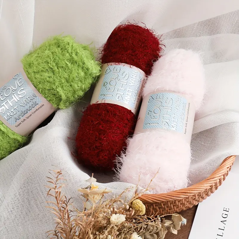 2pcs Acrylic 80.00%, Rayon 20.00% Yarn Acrylic Blends Yarn Plush Yarn For  Crocheting And Knitting Hand Weaving Diy Scarves, Blankets, Hats, Clothes  3.53oz - Arts, Crafts & Sewing - Temu