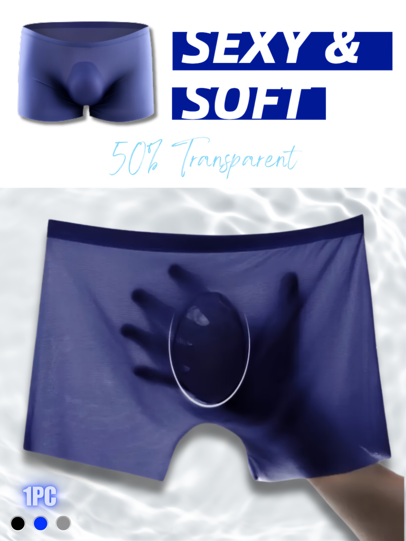 Men's Sexy Semi sheer Naked Ice Silk Briefs Underwear - Temu