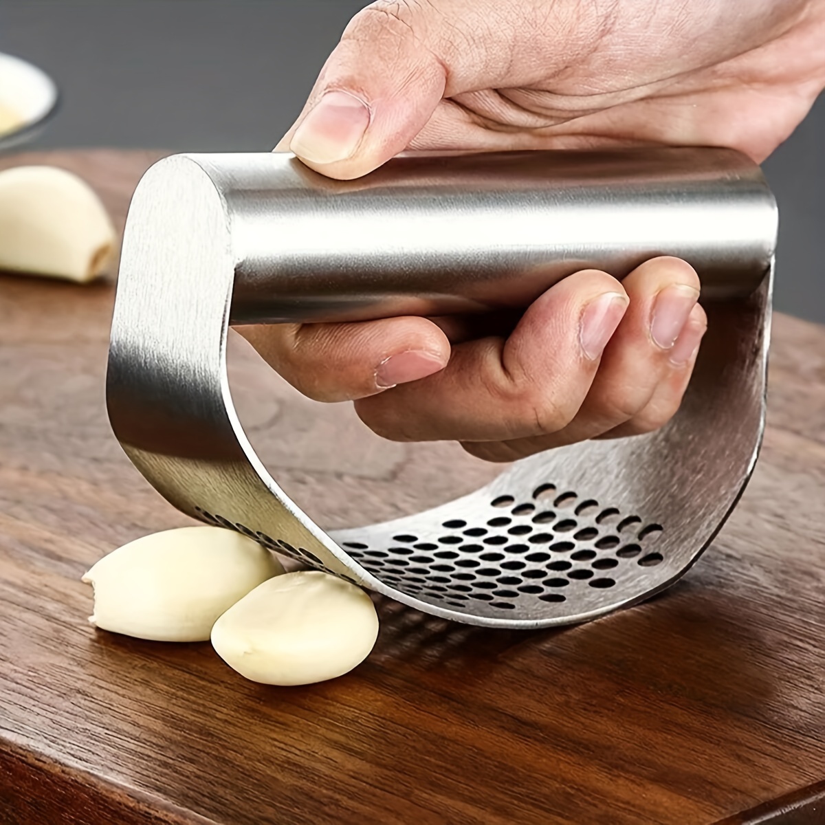 Garlic Press, Stainless Steel Garlic Press Rocker Garlic Crusher Garlic  Mincer G