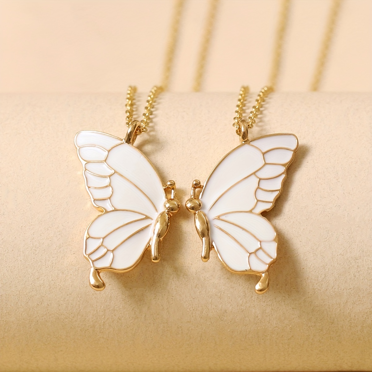 

2pcs Matching Butterfly Pendant Necklace Set Friendship Necklaces Bff Cute Dainty Necklace Jewelry