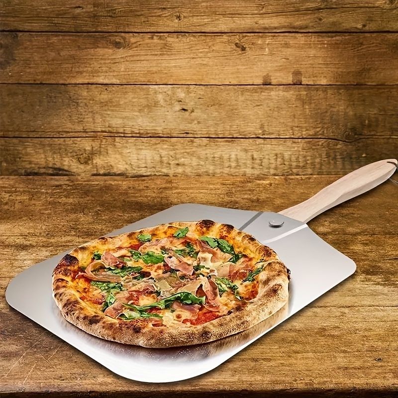 Pelle à pizza Spatule alimentaire Manche en bois 30.5x30.5x66cm Aluminium