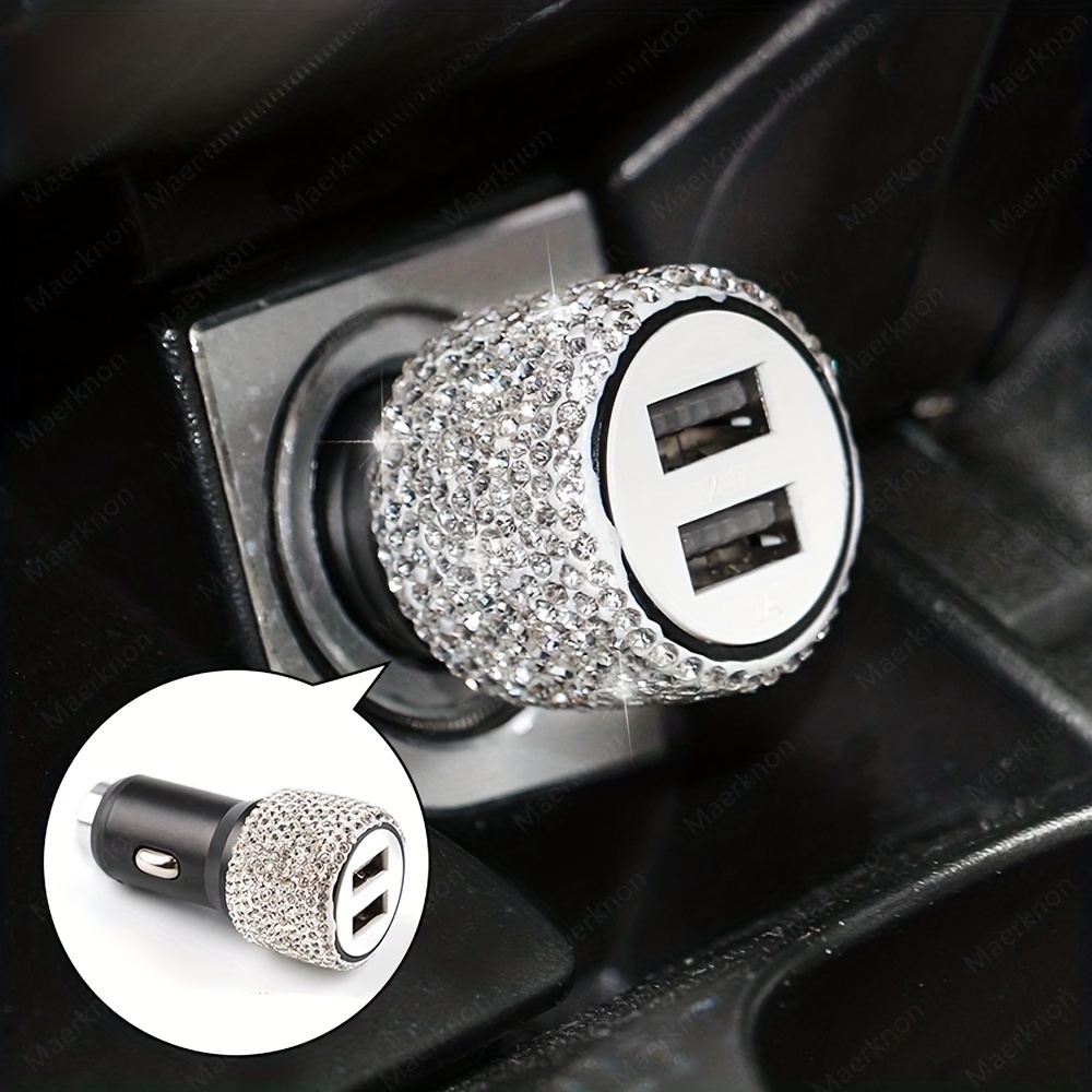 

Dual-usb Car Charger Bling Usb Fast Charging Phone Adapter In Car For Iphone 5v 2.1a Dual Port Car Charger