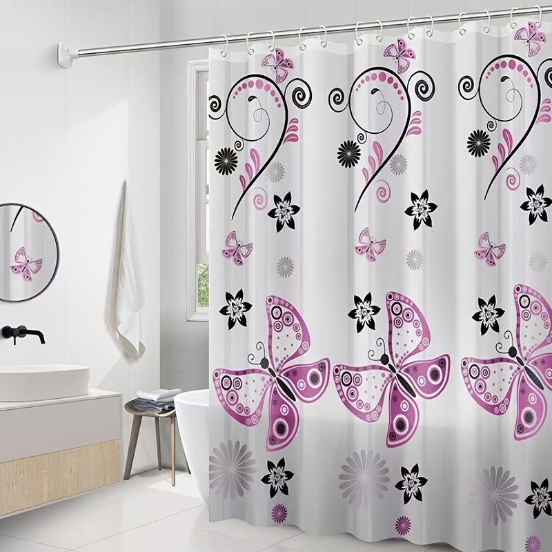 1 cortina de ducha gruesa antimoho, cortina de partición de inodoro  impermeable para baño, juego de cortina colgante de varilla de tela de  ducha de ba