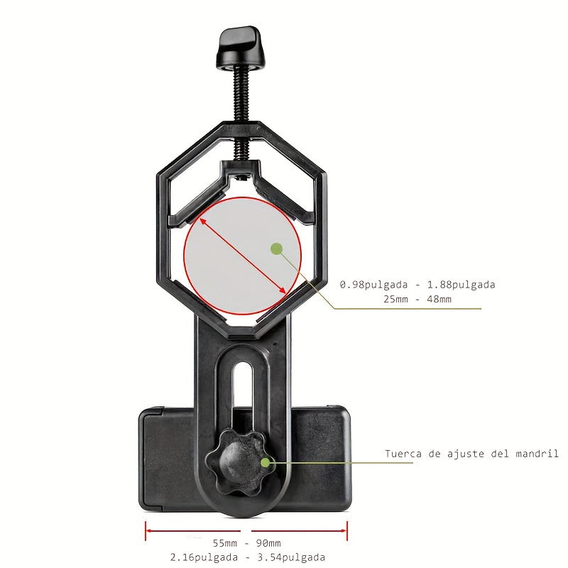 Telescopio Soporte Teléfono Móvil Adaptador Universal - Temu Spain