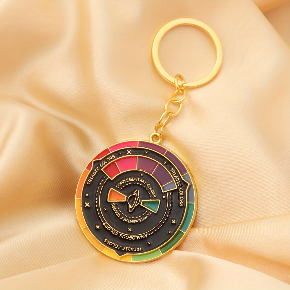 1 Rotatable Color Matching Turntable Keychain To Matching Problems Creative Pendant