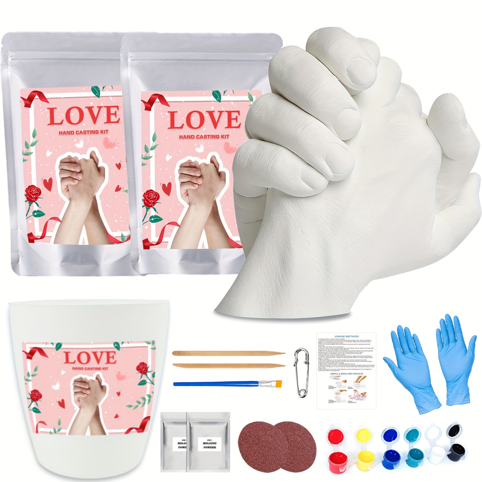 Kit de fundición a mano para parejas, kit de molde de mano de yeso, kit de  molde de mano para parejas, ideas de regalos de bricolaje para parejas, San