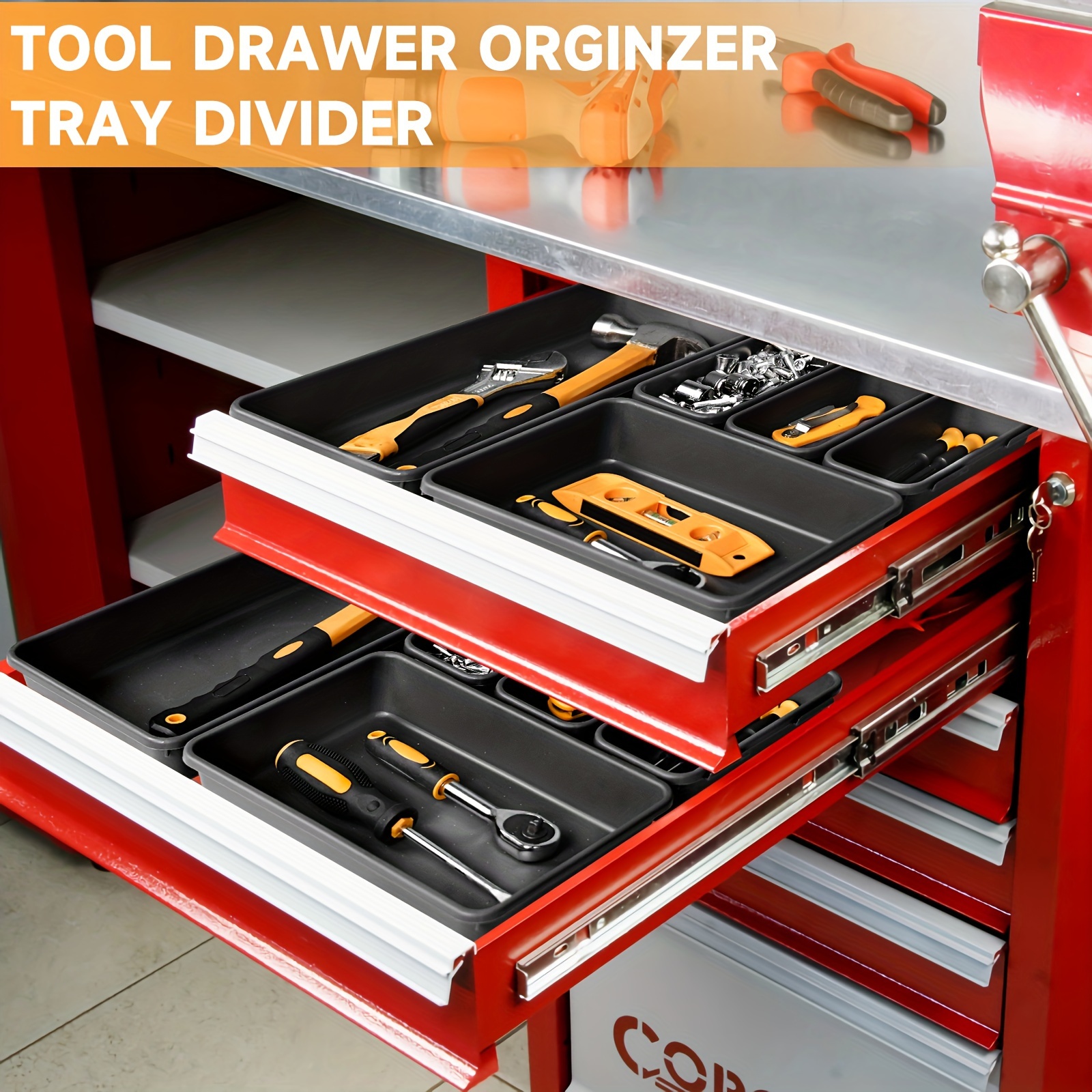 Tool Box Organizer Tray Dividers, Toolbox Storage Trays, Rolling
