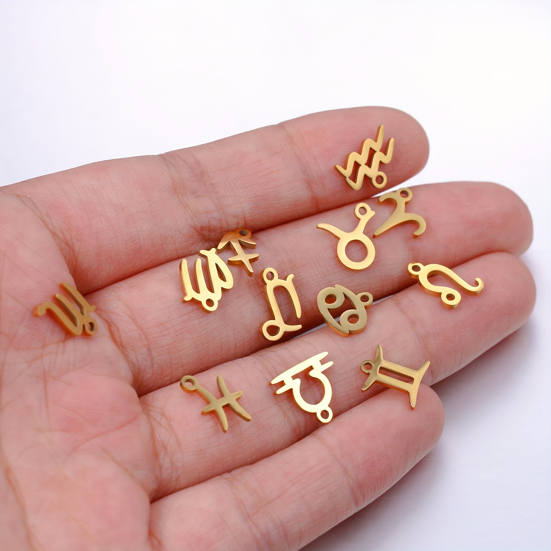 Lot Stainless Steel 12 Constellation Charms Star Zodiac Sign - Temu