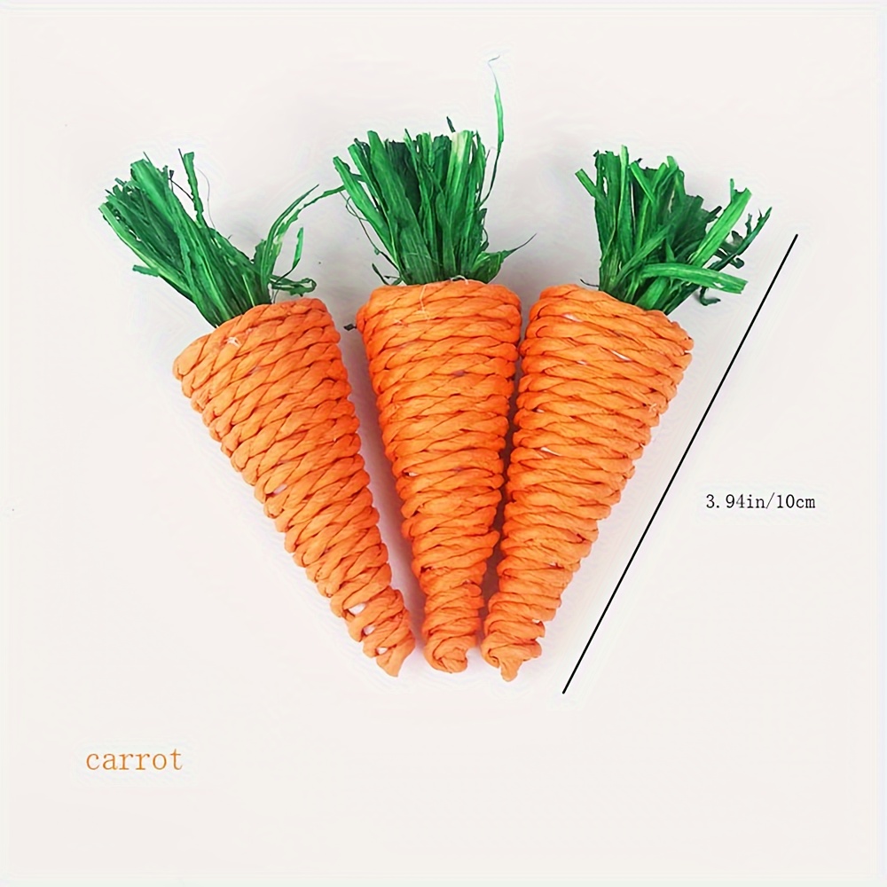 A Set Of 3 Creative Chew Toys Designed For Small Pets Like Hamsters, Rabbits, Guinea Pigs, And To Help Clean Their Teeth