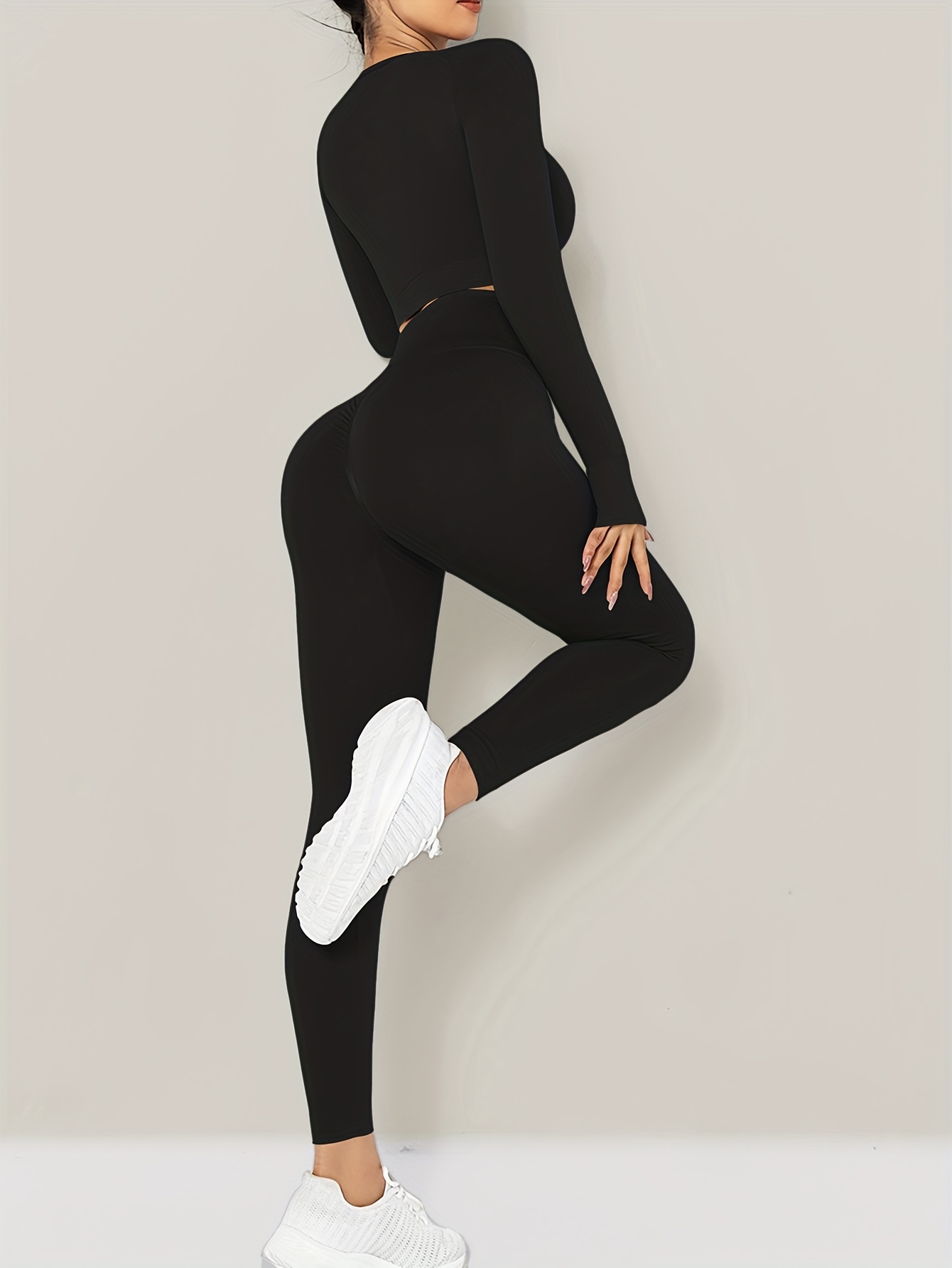 Women\'s Nake Feeling High Waist Yoga Tight Pants Top Set Tummy Control  Workout Running Yoga Clothes