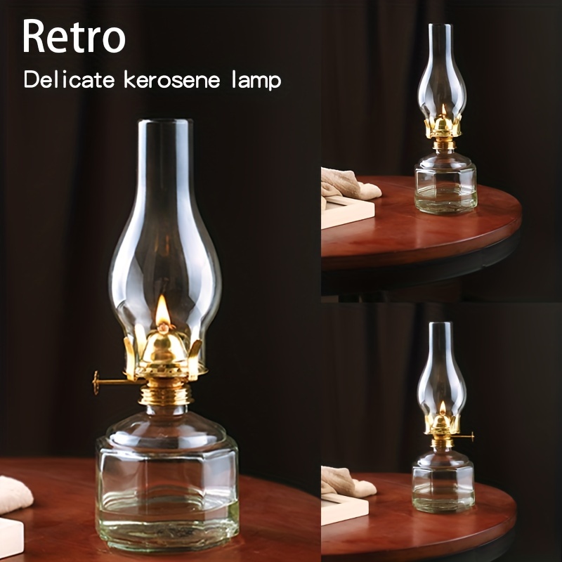 Large Glass Kerosene Oil Lamp Lantern Vintage Oil Lamps for Indoor Use  Decor