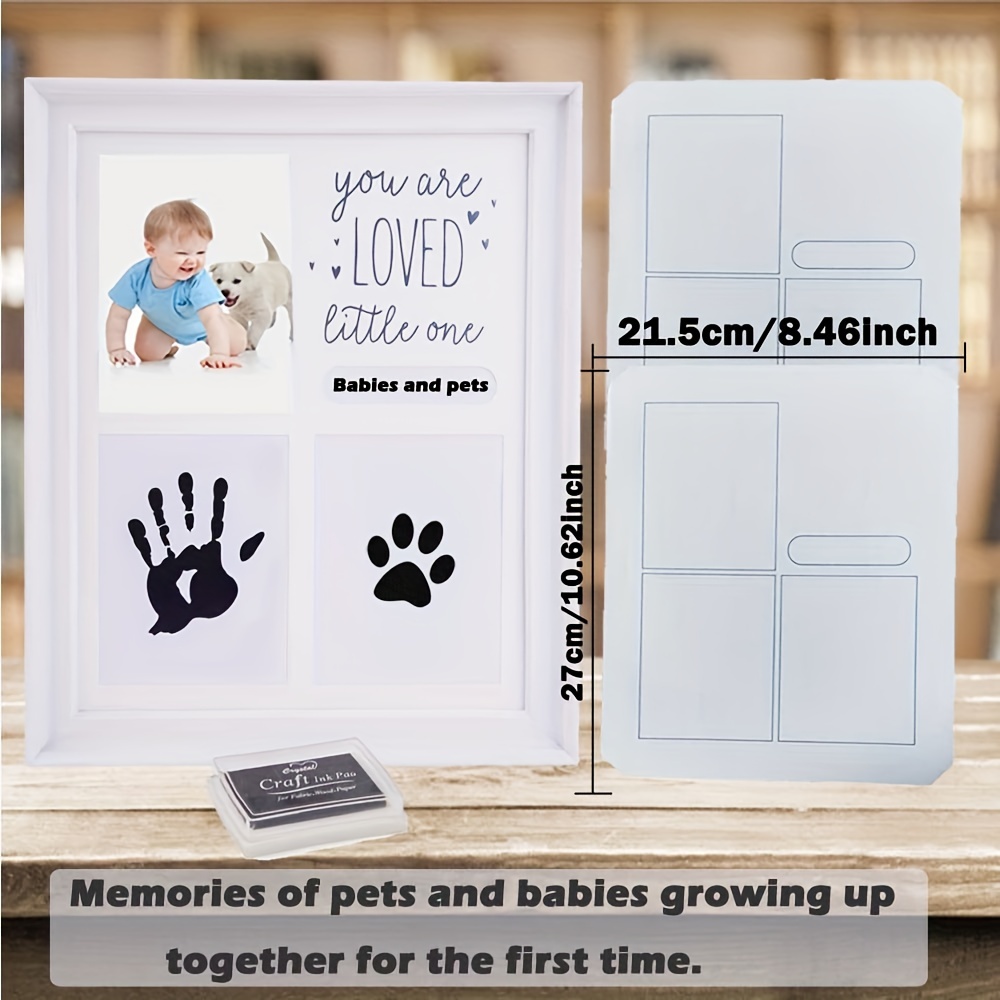MICKYU Baby Hand and Footprint Kit - Wooden Keepsake Picture Frame -  Personalized Baby Gifts New Mommy Essentials