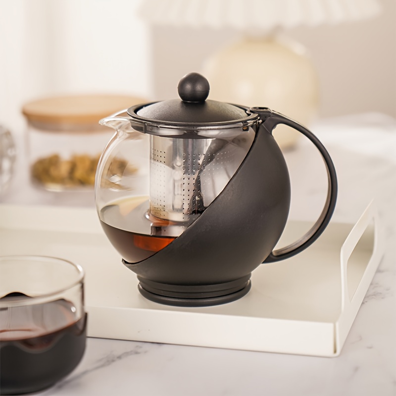 1pc Round Tea Pot, Tea Kettle, Electric Ceramic Stove, Tea Set, Tea Maker,  Heat Resistant Glass Teapot For Brewing Flower Tea