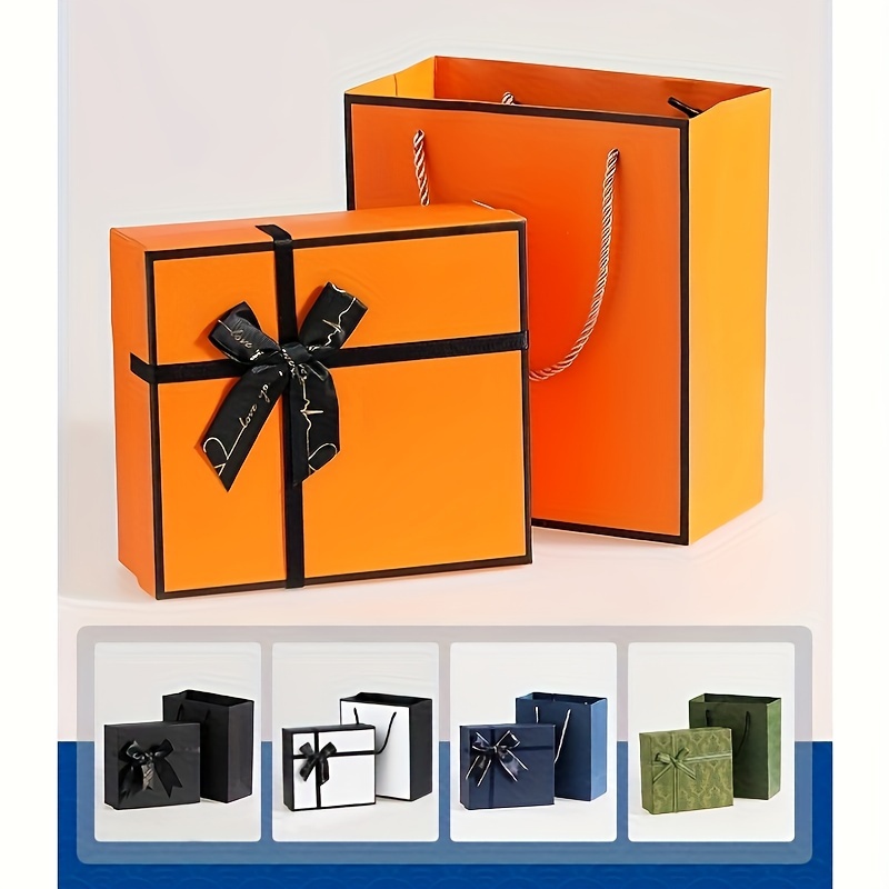 Boite Cadeau Vide Emballage Cadeau Boite Bowknot Boîtes Cadeaux Noir  Couvercle Magnétique Ruban Rectangulaire Boite Cadeaux pour Anniversaire  Saint