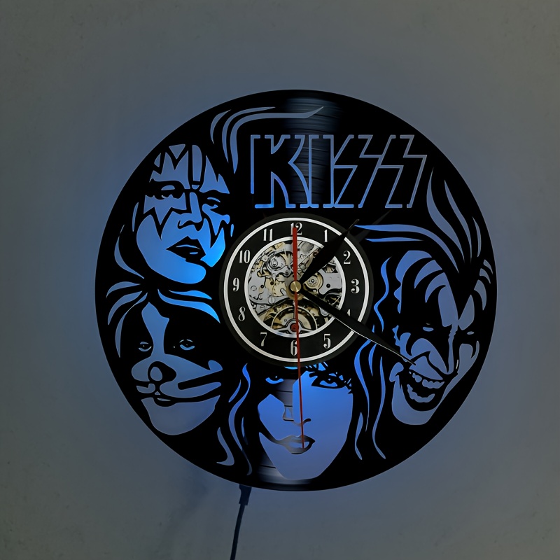 Car Vinyl Record Wall Clock Gifts Men 7 Colors Night Light - Temu