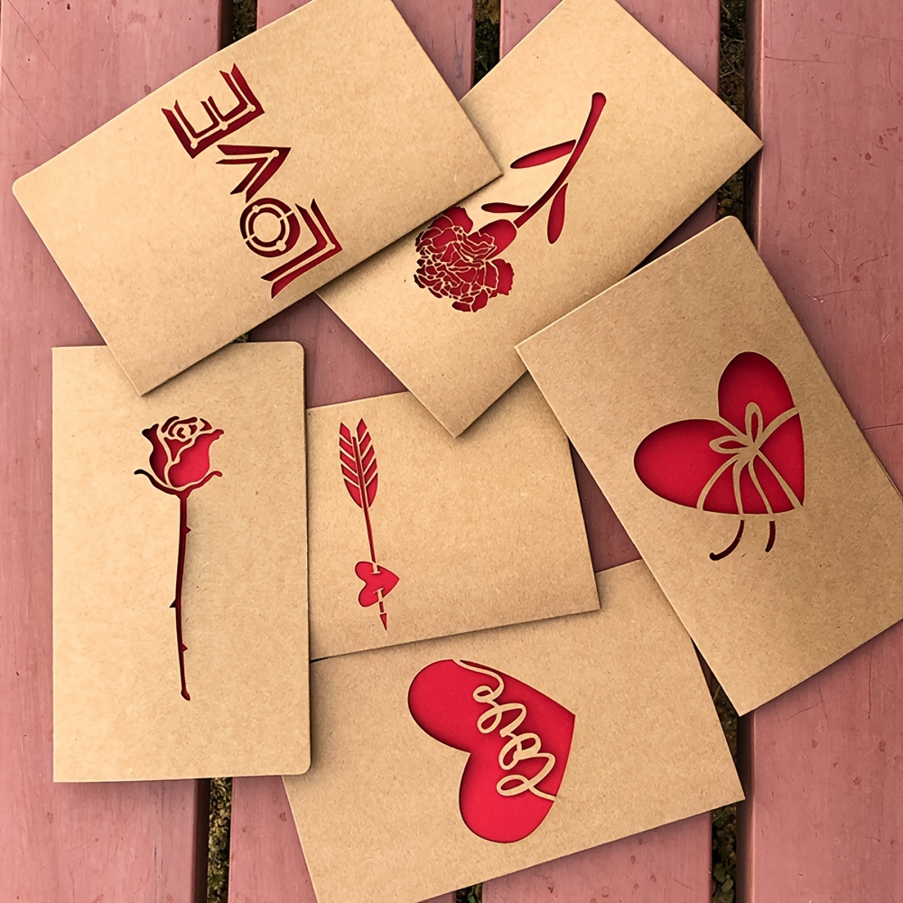 1Pc Valentines Day Gift Card Love Flower Decor Paper Card Romantic Birthday  Card Or Anniversary Greeting Card 3 9 X 6 6 | Buy More, Save More | Temu