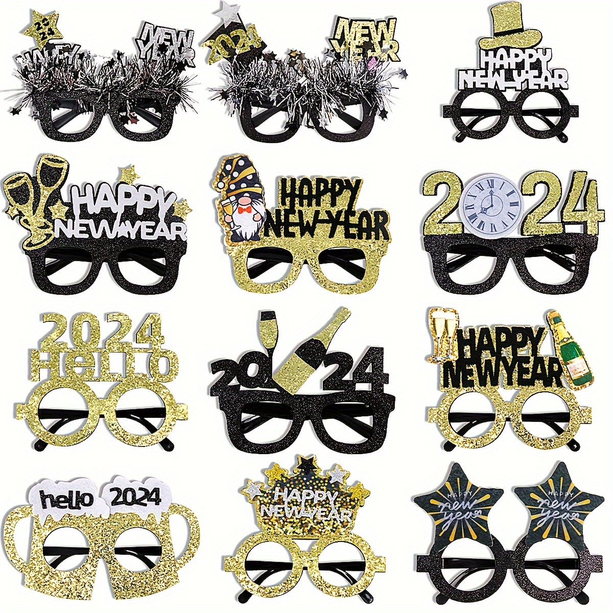 2024 Glasses Frame New Year Party Decor Decorative Party - Temu