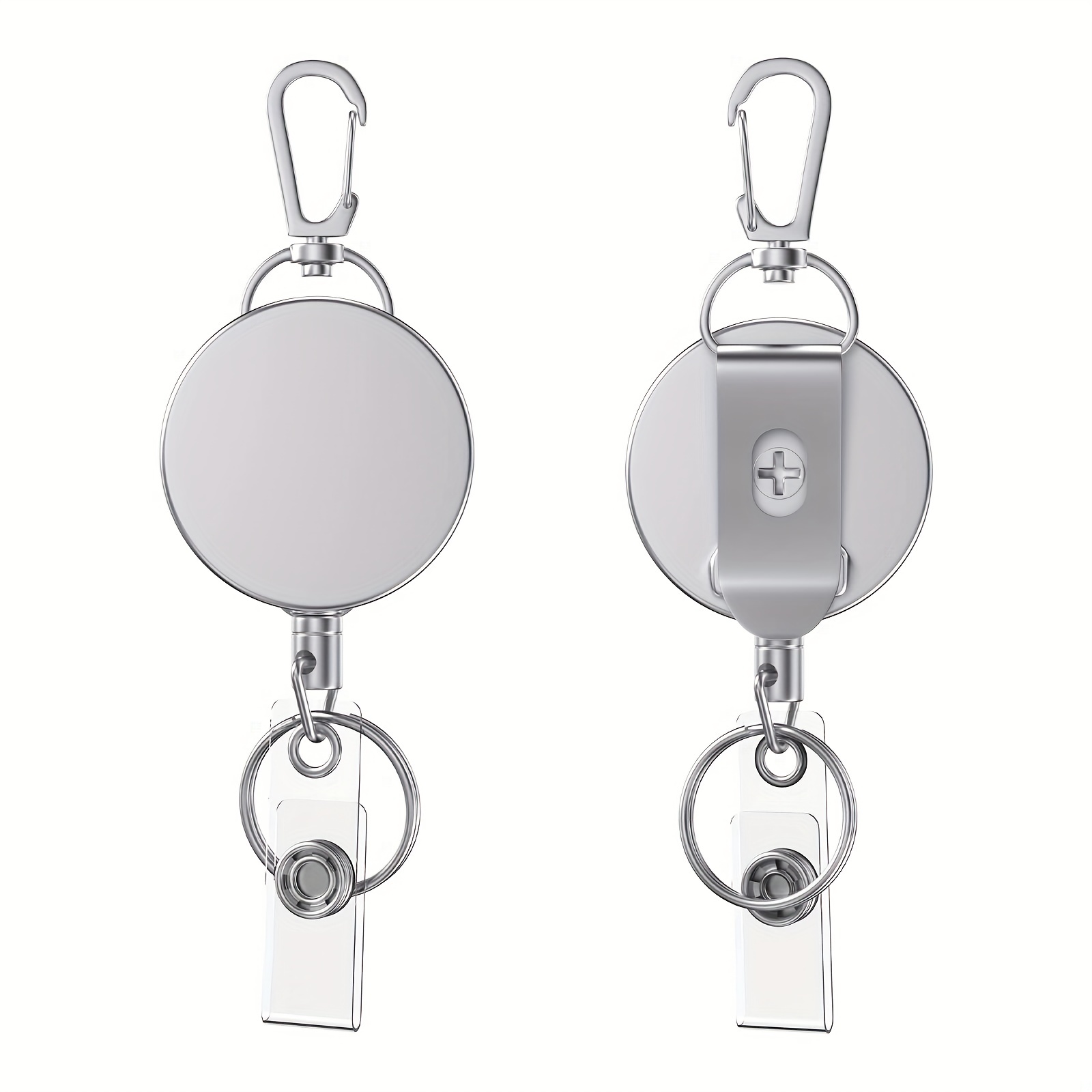 1pc Super Cool Retractable Heavy Duty Badge Reels With Id Badge