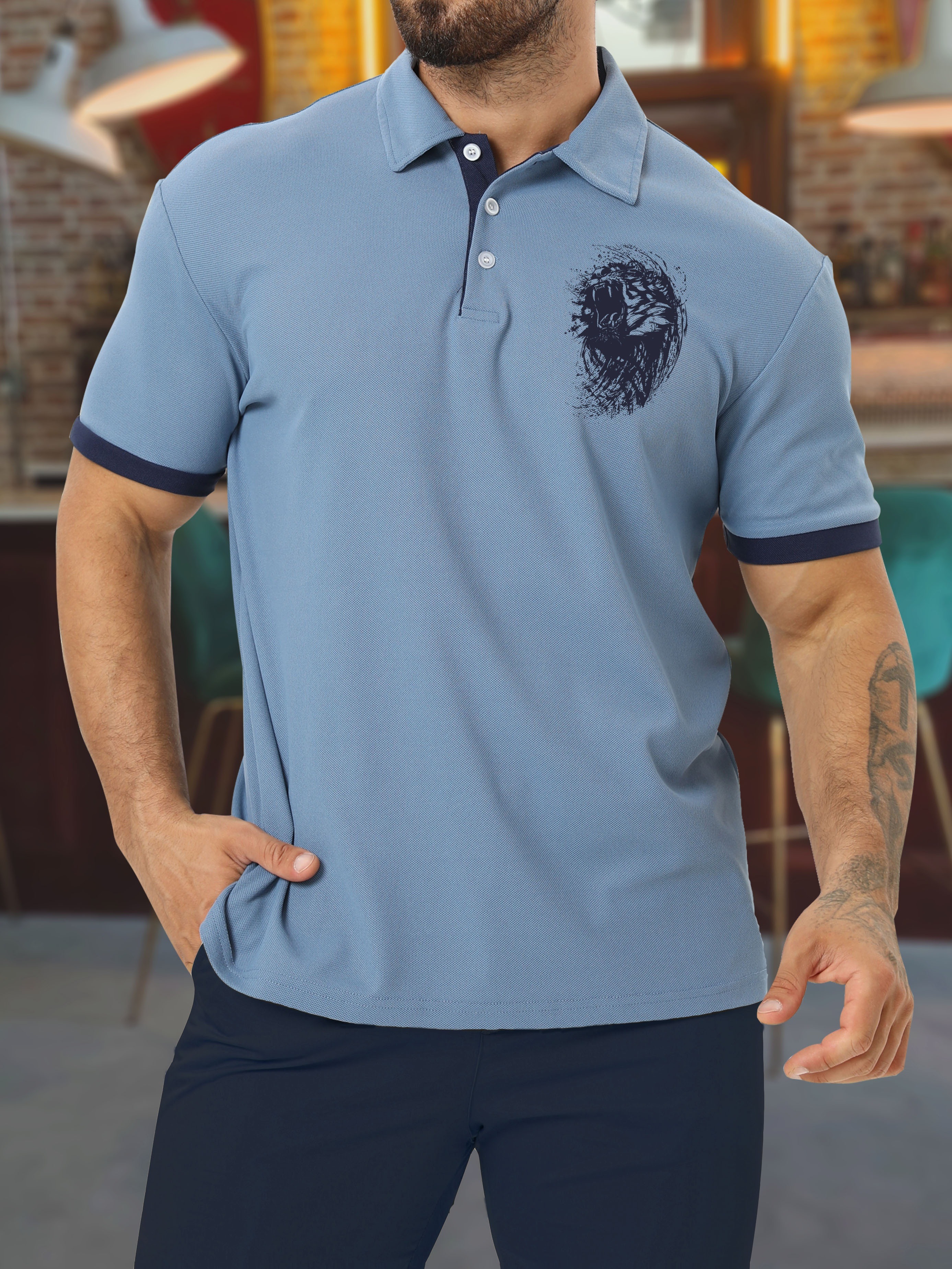 ATLAS FOR MEN - 3 Pack T-Shirts For Men - Short Sleeve Tops Sport Prints - Activewear - UK Sizes S To 4XL