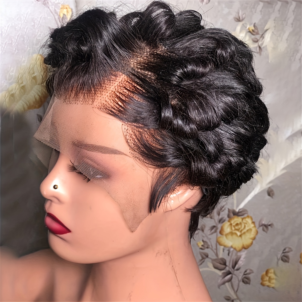 Short Bob Wave Pixie Cut Transparent Lace Front Human Hair - Temu