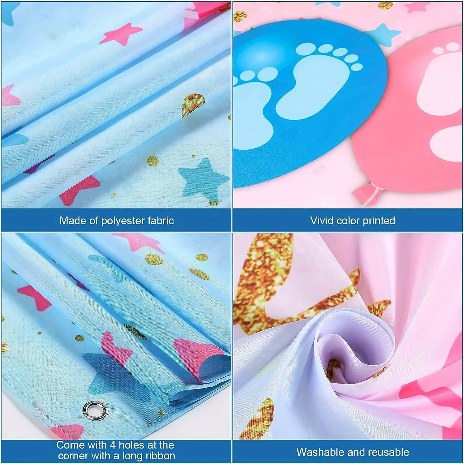 Gender Reveal Theme Party Decoration Polyester Background - Temu