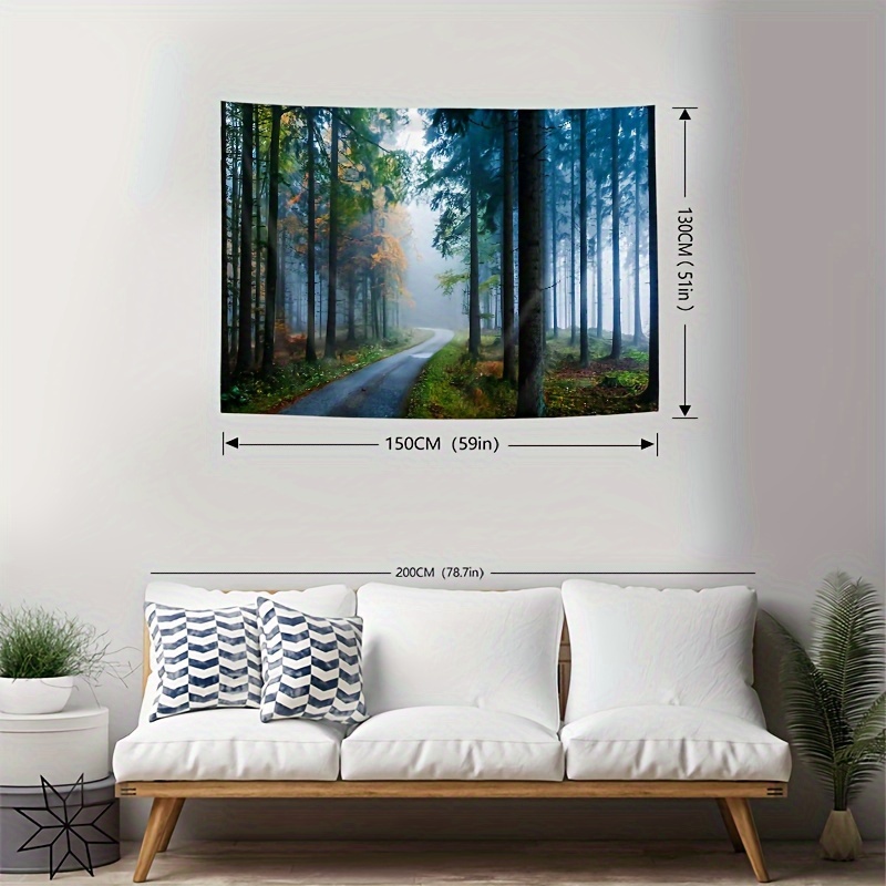 Bedroom Forest Mountain Tapestry Polyester Tapestry Wall - Temu