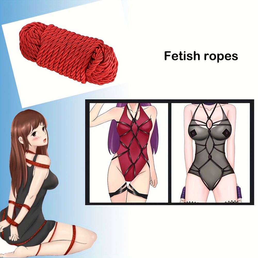 BDSM Kit de sujeción de cuerda Bondage para sexo, 16 ft Juguete sexual  adulto suave negro rojo y rosa, cosas fetichistas para mujeres, hombres y  parejas, juego de equipo de esposas de