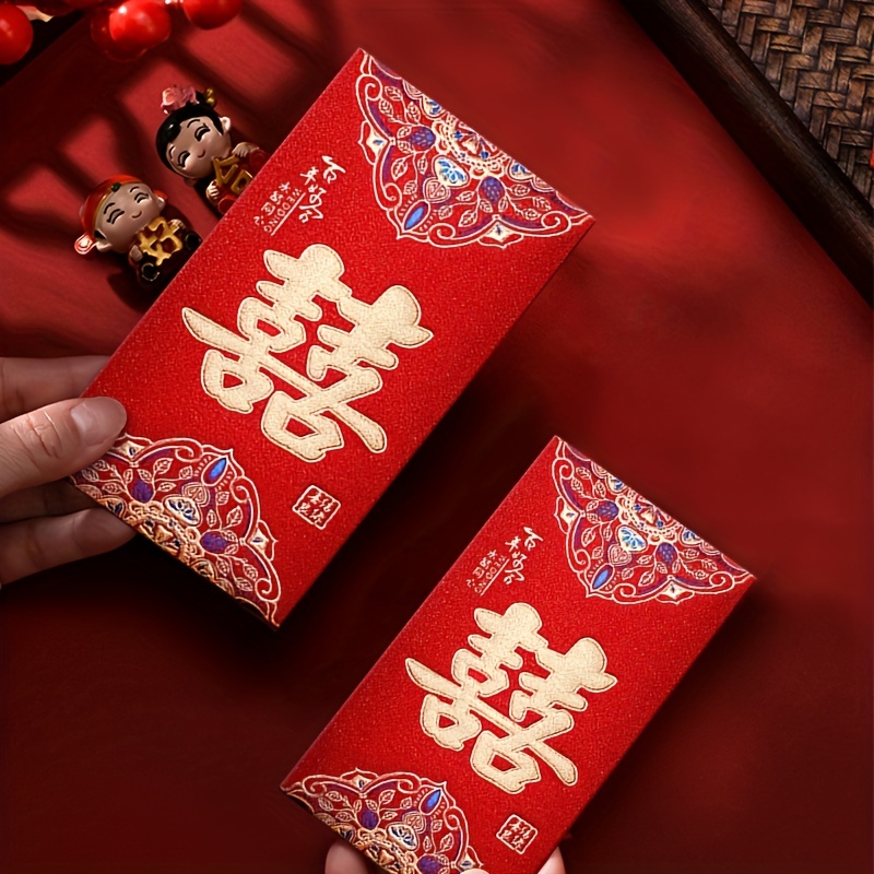 6pcs Matte Frosted Small Blessing Red Envelope Cash Envelope Lucky